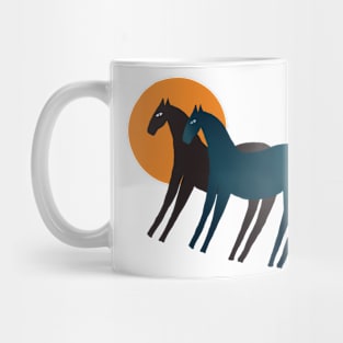 Horses and sun Mug